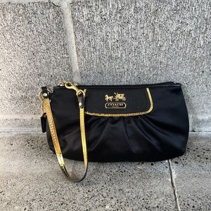 Vintage Coach Amanda Wristlet in Black Satin